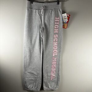 High School Musical 2 Disney Sweatpants Graphic Girls M 10/12 Pink Gray NWT